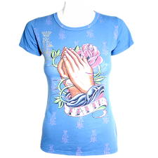 Lady Victoria Hervey T-Shirt with Rose and Hand Design 